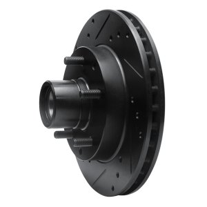 Chevrolet S10 Blazer Brake Rotor (1) - Front Left - R1 Concepts - Drilled & Slotted - Black - `91-`03